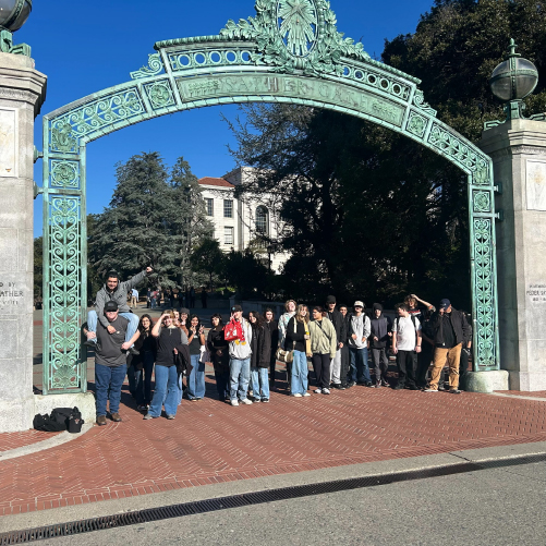 Students on university campus.